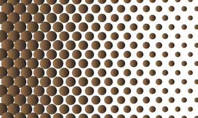 Abstract brown colour gradient polka dot halftone vector pattern background suitable for fashion textiles, graphics