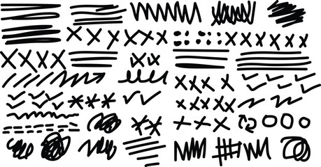 Hand drawn scribbles and lines on white background vector illustration