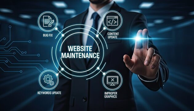 Website maintenance management by professional, digital interface.