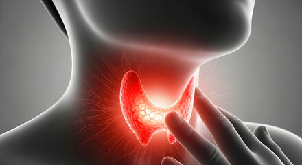 Examining Thyroid Anatomy with Inflammation Illustration