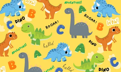 Selbstklebende Fototapeten Dinosaurier Yellow dinosaurus wallpaper   © Faida