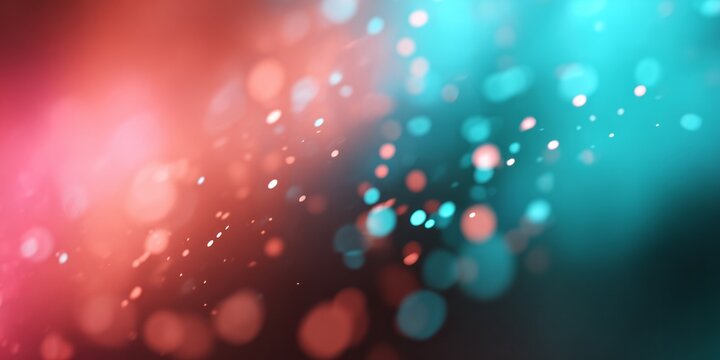 Vibrant lens flare effects create an abstract background with contrasting pink and cyan illumination