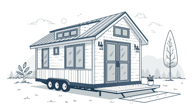 Explore Tiny Home Living: Modern Mobile Home Design, Sustainable Lifestyle, Minimalist Dwelling, Dream Home Concept for Eco-Conscious Living, Small Space Design