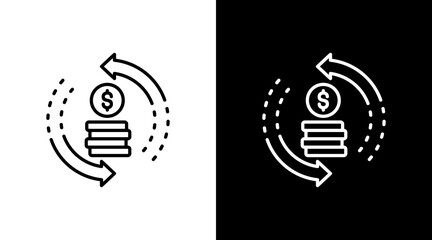 Cash Flow White Icon Set Design