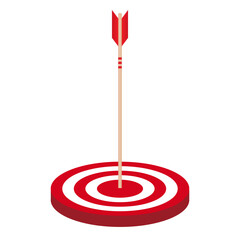 Target and Arrow. Goal Achievement Concept. Vector Illustration.