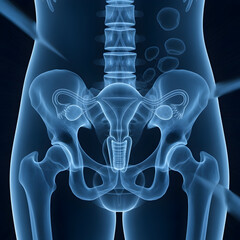 Pelvis Anatomy X-ray Illustration for Medical Visualization