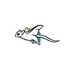 minimalist sugar glider icon logo vector