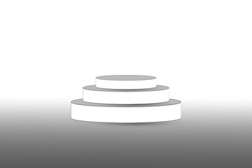 Pudium display of product whte and black with white background