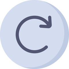 Circular Arrow Icon Indicating Refresh or Rotation Against a Soft Blue Circle Background Isolated...