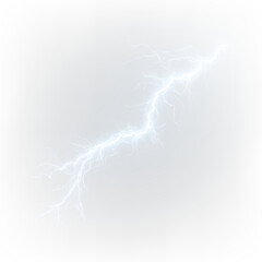 Bright blue glowing electric strike flash power thunder effect. PNG