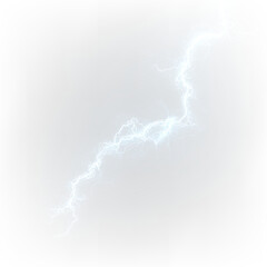 Bright blue glowing electric strike flash power thunder effect. PNG