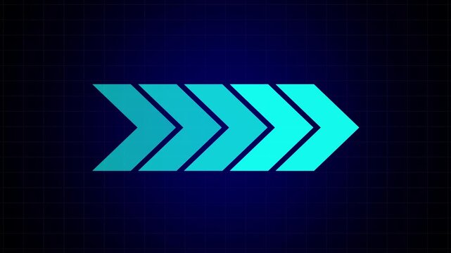 Cyan Arrow sign symbol looping animation direction concept animated. Arrow icon concept animation, arrows sign left to right animation concept.