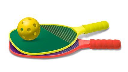 ピックルボールのラケットとボール