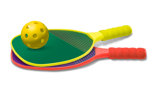 ピックルボールのラケットとボール