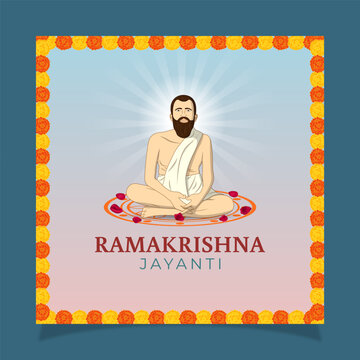 Vector illustration concept of Sri Ramakrishna Paramahamsa Jayanti