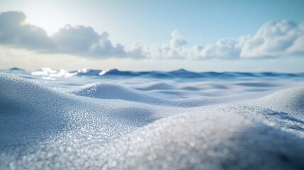 Sea foam close-up, ocean waves background, sunny day, travel brochure.