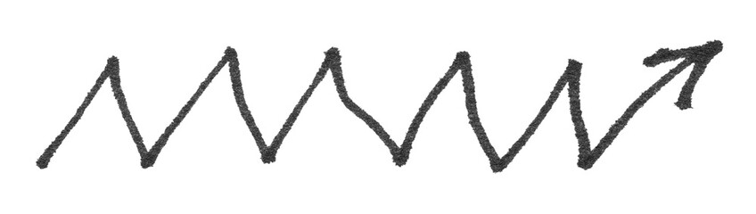 Arrow. Realistic rough black marker. Set of ink lines. The doodle is drawn on a white isolated background with a black marker. Hand painted. Black marker on paper isolated on white background