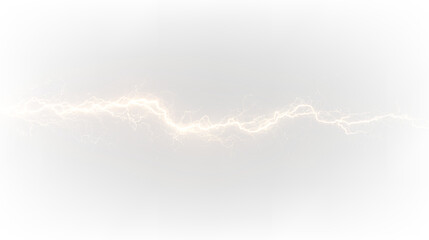 Bright yellow glowing electric strike flash power thunder effect. PNG