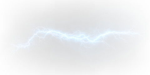 Bright blue glowing electric strike flash power thunder effect. PNG