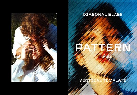 Glass Fragments Poster Photo Effect Mockup