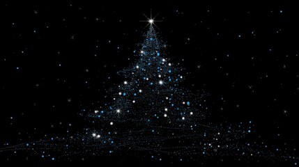 Naklejka premium Minimalist white constellation tree on dark background