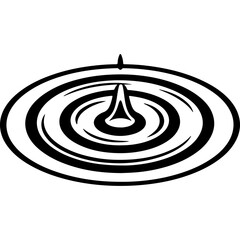 Woodcut Style Vector Water Drop Creating Ripples, Impact Symbol. Ideal for Human Rights Day, Spread of Ideas, Cause and Effect