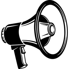 Woodcut Style Vector Megaphone Illustration. Graphic asset for Human Rights Day, protest, advocacy, freedom, and communication of justice.