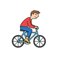 Fototapeta premium Man riding a bicycle outdoors.