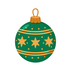 Green Star Pattern Christmas Ornament