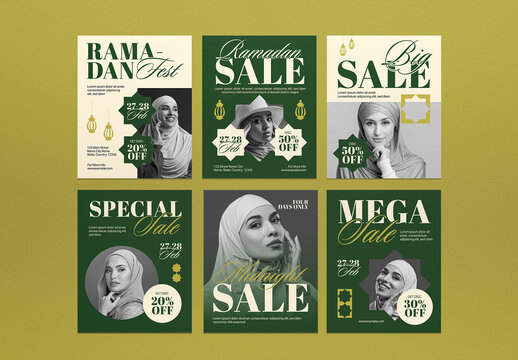 Green Minimal Modern Ramadan Sale Social Media