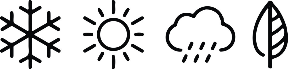 weather line icons set vector design 