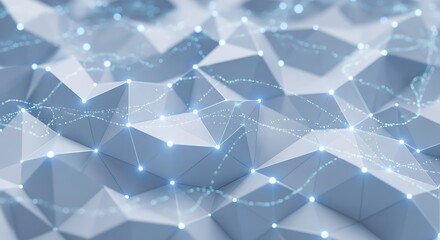 Abstract Low Poly Background with Connected Dots and Lines.