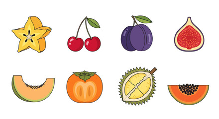 Assortment of vibrant fruits isolated on white background for various uses