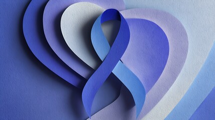 Awareness ribbon heart background for cancer support and medical cause fundraising campaign
