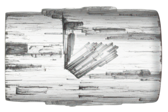 Natural white selenite crystal mineral stone with fibrous texture isolated on a transparent background