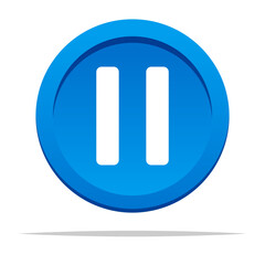 Round pause button vector isolated illustration