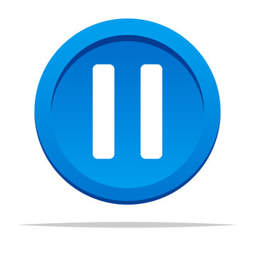 Round pause button vector isolated illustration