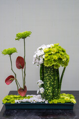 Artful flower arrangement showcasing vibrant colors and textures