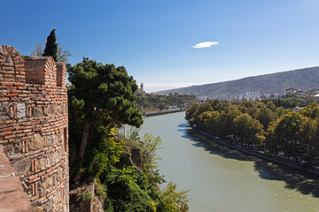 View From Ancient Fortress Wall Overlooking Mtkvari River In Tbilisi © Vadim Volodin