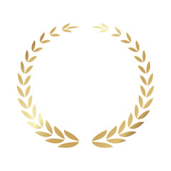 Golden Laurel Wreath Vector Frame