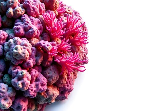 Vibrant Coral Reef Texture on White Background