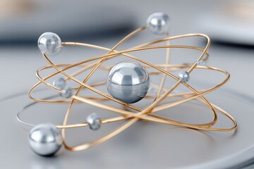 Visual Representation of Atomic Structure and Energy Transformation in Nuclear Physics Concepts