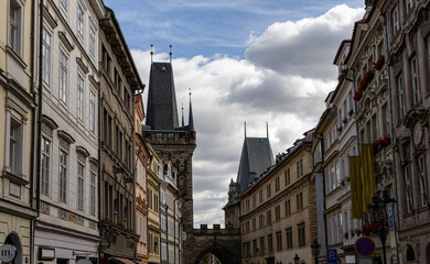 The historical central part of Prague, Czech Republic. View of the city.