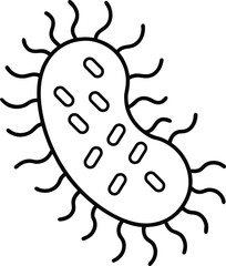 Microorganism bacteria cell single line art drawing

