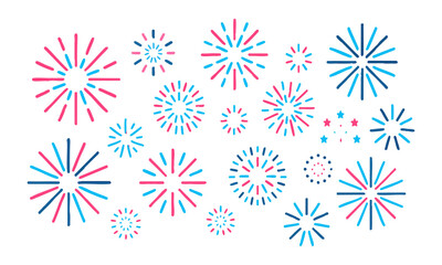 Star Burst Fireworks Vector Set Vector illustration, easily editable. 