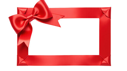 Vibrant red gift frame adorned with large, glossy bow, perfect for showcasing special moments or messages