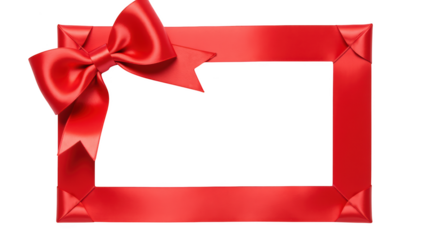Vibrant red gift frame adorned with large, glossy bow, perfect for showcasing special moments or messages