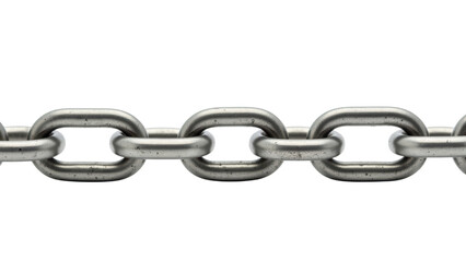 Fototapeta premium Metal chain link, strong and durable, used in various applications, showcasing shiny surface and interlocking design
