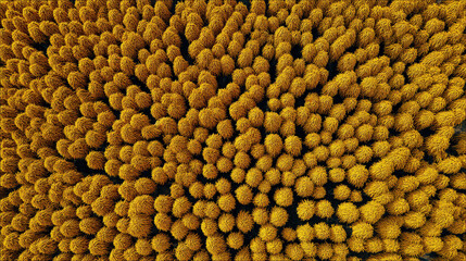 aerial view of sunflower field in summer