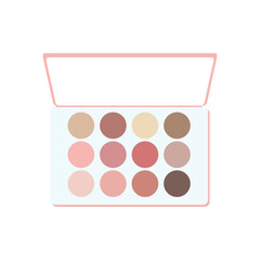 Flat Illustration of Eyeshadow Palette with Colors